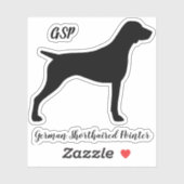 Sticker Silhouette de chien pointeur germanique GSP (Feuille)