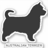 Sticker Silhouette de chien Terrier australien avec longue (Devant)