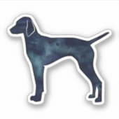 Sticker Silhouette de Chien Vizsla Noire Aquarelle (Devant)