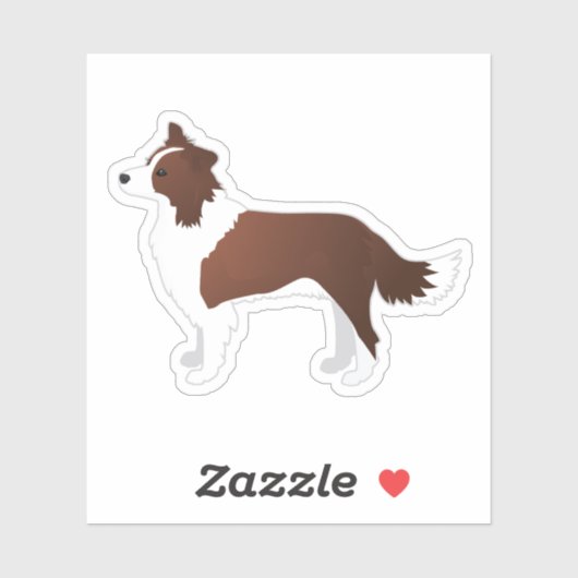 Sticker Silhouette de Collie Red Dog Breed Side (Feuille)