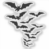 Sticker Silhouette de colonie de chauves-souris volante (Devant)