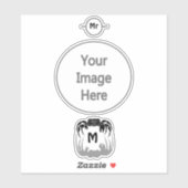 Sticker Silhouette de crabe fantôme Casant un monogramme d (Feuille)