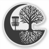 Sticker Silhouette de disque de golf noir et blanc (Devant)