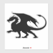 Sticker Silhouette de dragon mythique (Feuille)