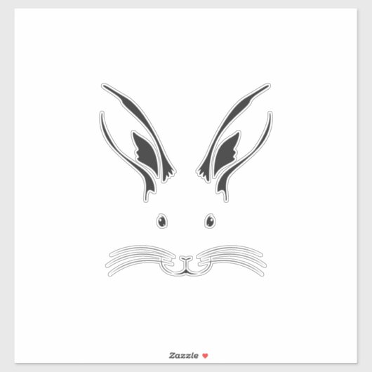Sticker Silhouette de la face du lapin (Feuille)