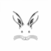 Sticker Silhouette de la face du lapin (Devant)