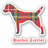 Sticker Silhouette de la race de terrier frontière (Devant)