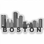 Sticker Silhouette de l'horizon de Boston (Devant)