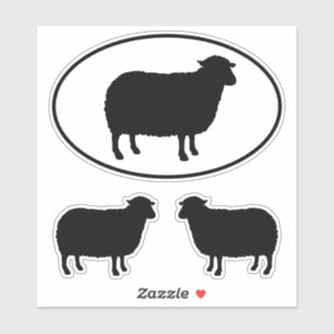 Sticker Silhouette de moutons noirs