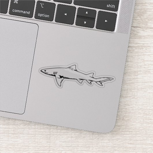 Sticker Silhouette de natation Grand requin blanc (Détail)