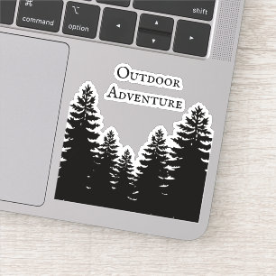 Sticker Silhouette de pin - vers le nord - aventure en ple