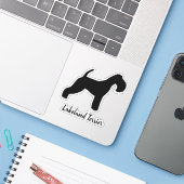 Sticker Silhouette de race de chien Lakeland Terri (Ordinateur portable avec iPhone)