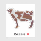 Sticker Silhouette de vache tachetée marron et blanc (Feuille)