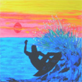 Sticker Silhouette du coucher du soleil (Devant)