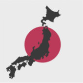 Sticker Silhouette du Japon sur le drapeau national du sol (Devant)