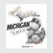 Sticker Silhouette du Michigan avec Michigan Rocks! (Feuille)