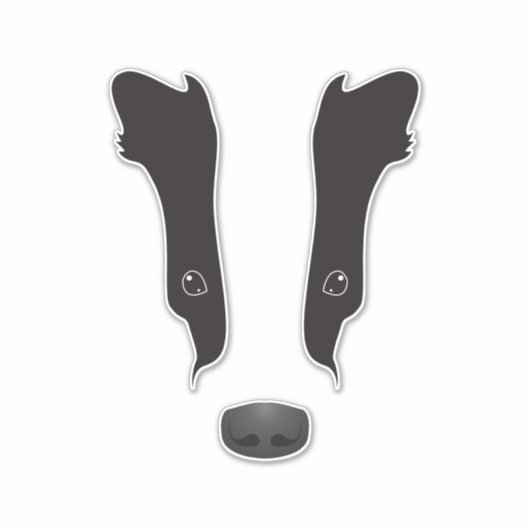 Sticker Silhouette du visage du Badger (Devant)