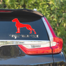 Silhouette en vinyle Red Show Standing Great Dane 