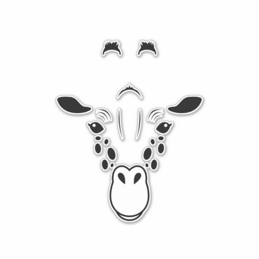 Sticker Silhouette face Giraffe (Devant)