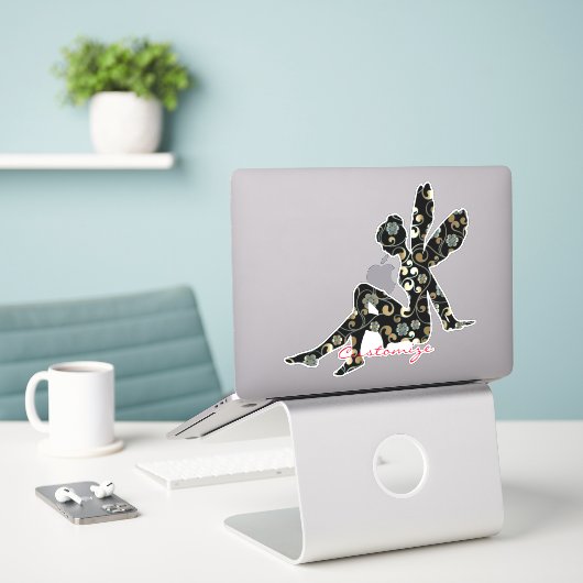 Sticker Silhouette fée Thunder_Cove (Ordinateur portable sur le bureau)