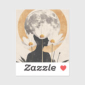 Sticker Silhouette Lune - Boho Élégance Vintage (Feuille)