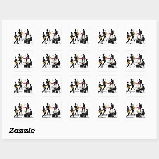 Sticker Silhouette Music Band (Feuille)