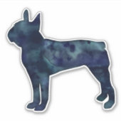 Sticker Silhouette noire de Boston Terrier (Devant)