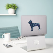 Sticker Silhouette noire de Boston Terrier (Ordinateur portable sur le bureau)