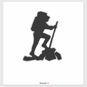 Sticker silhouette noire de l'homme de montagne simple