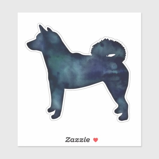 Sticker Silhouette noire Shiba Inu (Feuille)