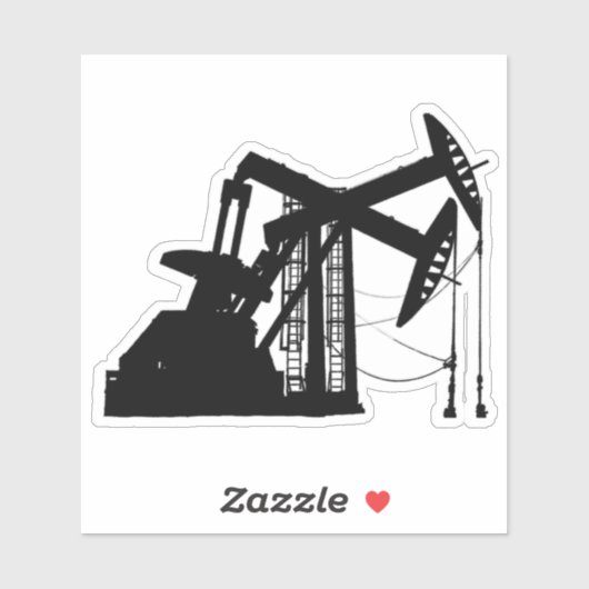 Sticker Silhouette Noire Unités de pompage d'huile Coupe (Feuille)