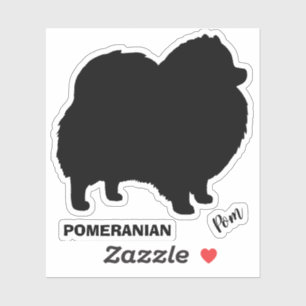 Sticker Silhouette Poméranienne Noire Cute Pom Pommie