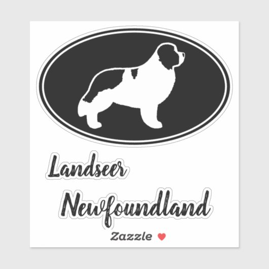 Sticker Silhouette pour chien de Terre-Neuve (Feuille)