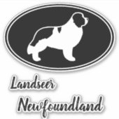Sticker Silhouette pour chien de Terre-Neuve (Devant)