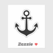 Sticker Silhouette simple Ancre noire classique (Feuille)