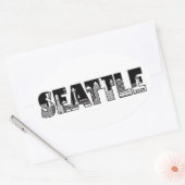 Sticker Silhouette Skyline de Seattle Washington C (Enveloppe)