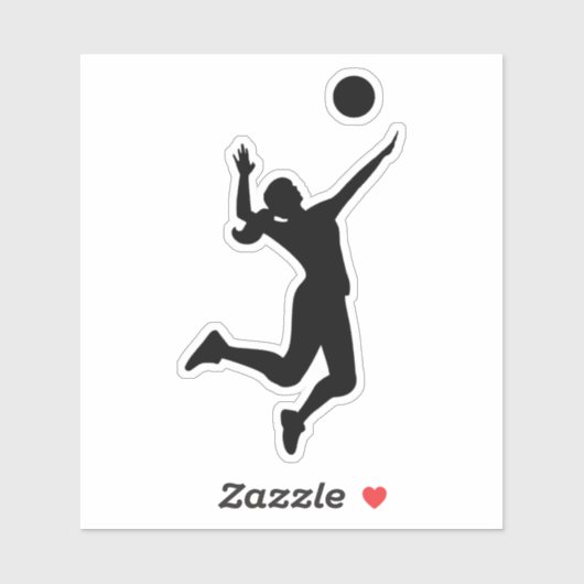 Sticker silhouette women's volleyball (Feuille)