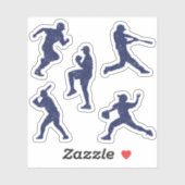Sticker Silhouettes de baseball - bleu foncé (Feuille)