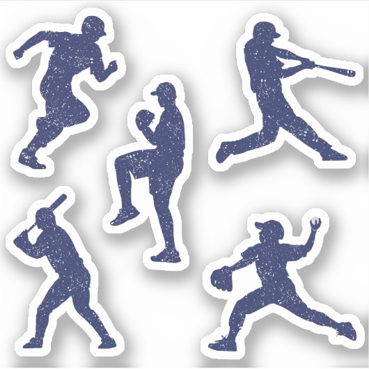 Sticker Silhouettes de baseball - bleu foncé (Devant)