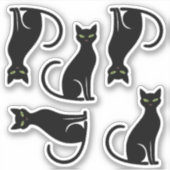 Sticker Silhouettes de chat noir cool (Devant)