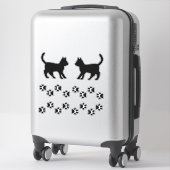 Sticker Silhouettes de chats Amoureux de les chats et déca (Sur valise)