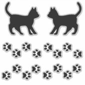 Sticker Silhouettes de chats Amoureux de les chats et déca (Devant)