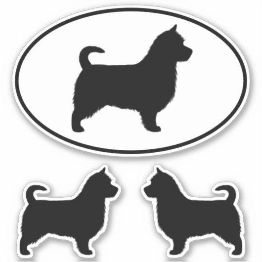 Sticker Silhouettes de chien Terrier australien avec longu (Devant)
