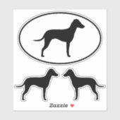 Sticker Silhouettes de Manchester Terrier avec les (Feuille)