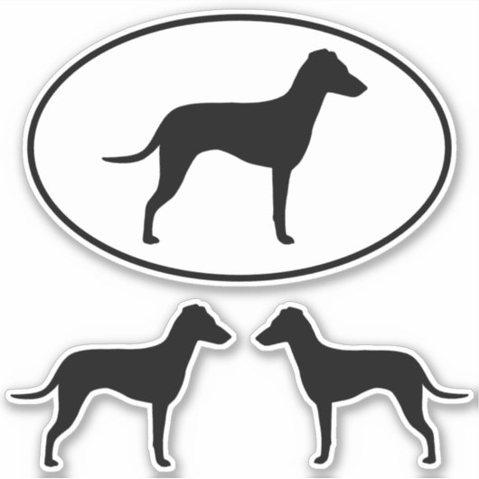 Sticker Silhouettes de Manchester Terrier avec les (Devant)