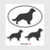 Sticker Silhouettes de springer spaniel de Gallois avec la (Feuille)