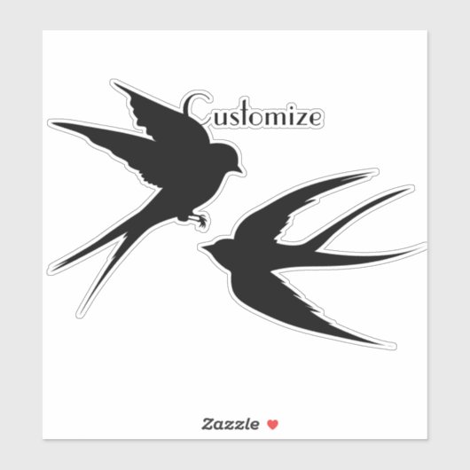 Sticker Silhouettes d'oiseaux hirondelles Thunder_Cove (Feuille)