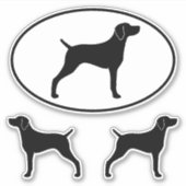 Sticker Silhouettes Weimaraner Chien Weim Sticking Vinyl S (Devant)