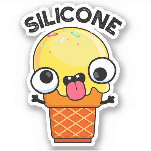Sticker Silicone Funny Crème de glace Cone Pun (Devant)