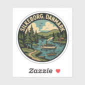 Sticker Silkeborg Danemark Lac (Feuille)